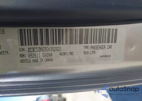 2016 Dodge Challenger Sxt z USA, uszkodzony, nr VIN 2C3CDZAG9GH352621